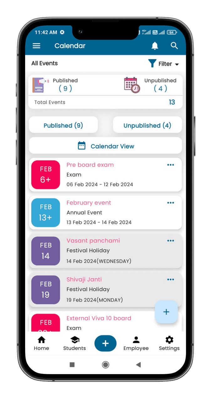 Calendar Card View